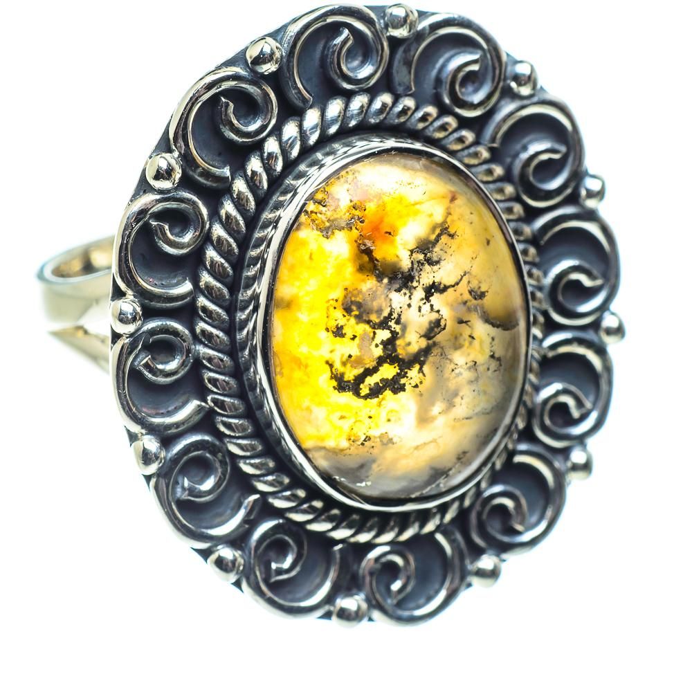 Plume Agate Ring Size 8.5 (925 Sterling Silver) RING58651