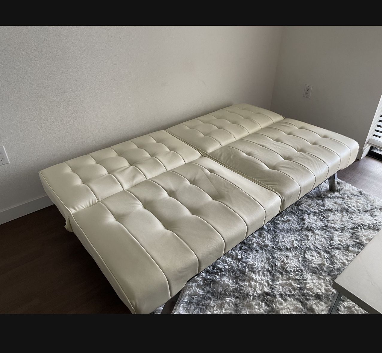 Leather Foldable Futon Sofa Bed