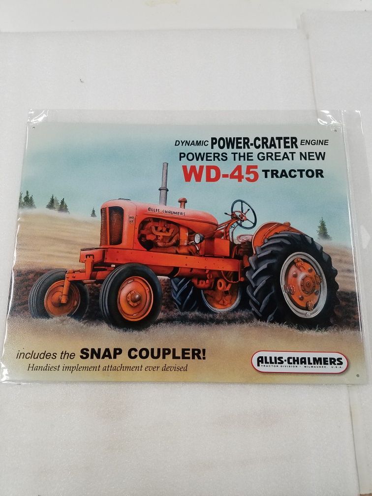 Allis Chalmers farm tractor equipment metal sign