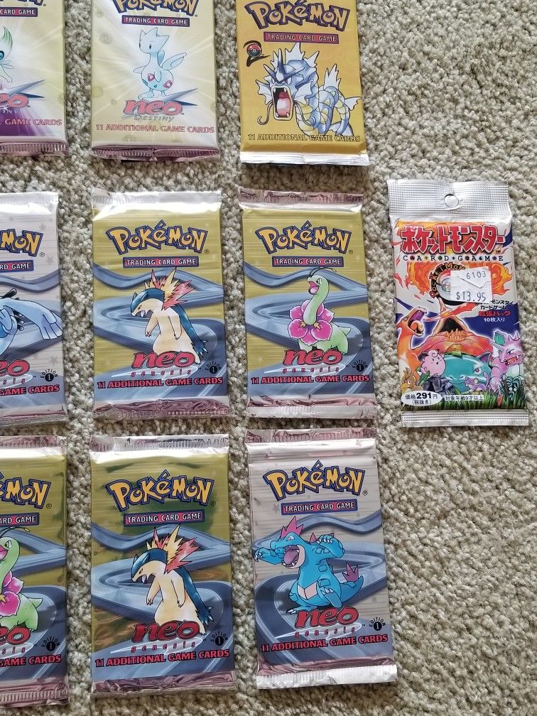 Huge Vintage Pokemon Booster Pack Lot Neo Genesis 1st edition Discovery Destiny