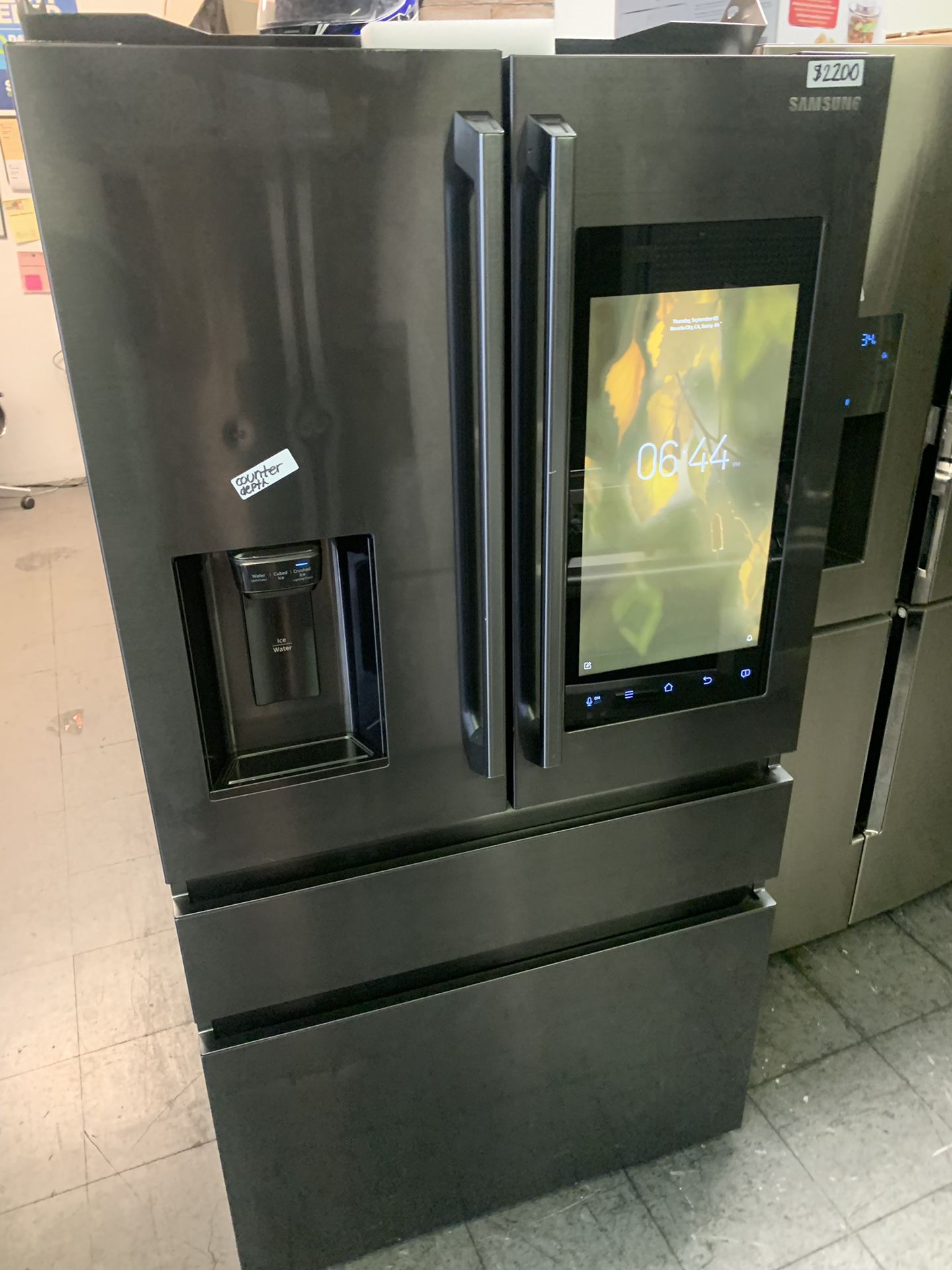 Family hub flex fridge 4 door black stainless steel 2018