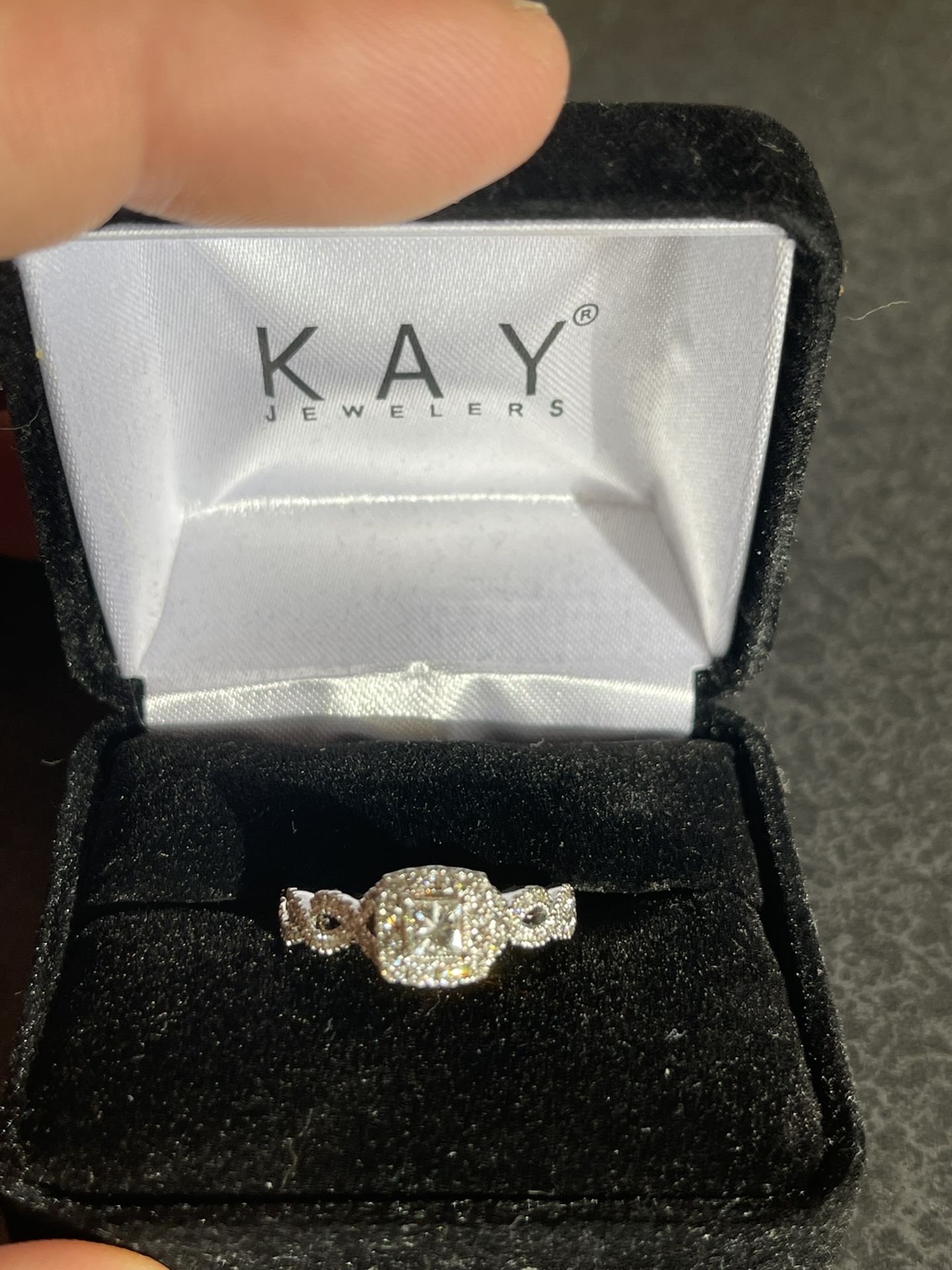 Neil Lanes Line 14kWG Bridal Set Half Carat Diamond