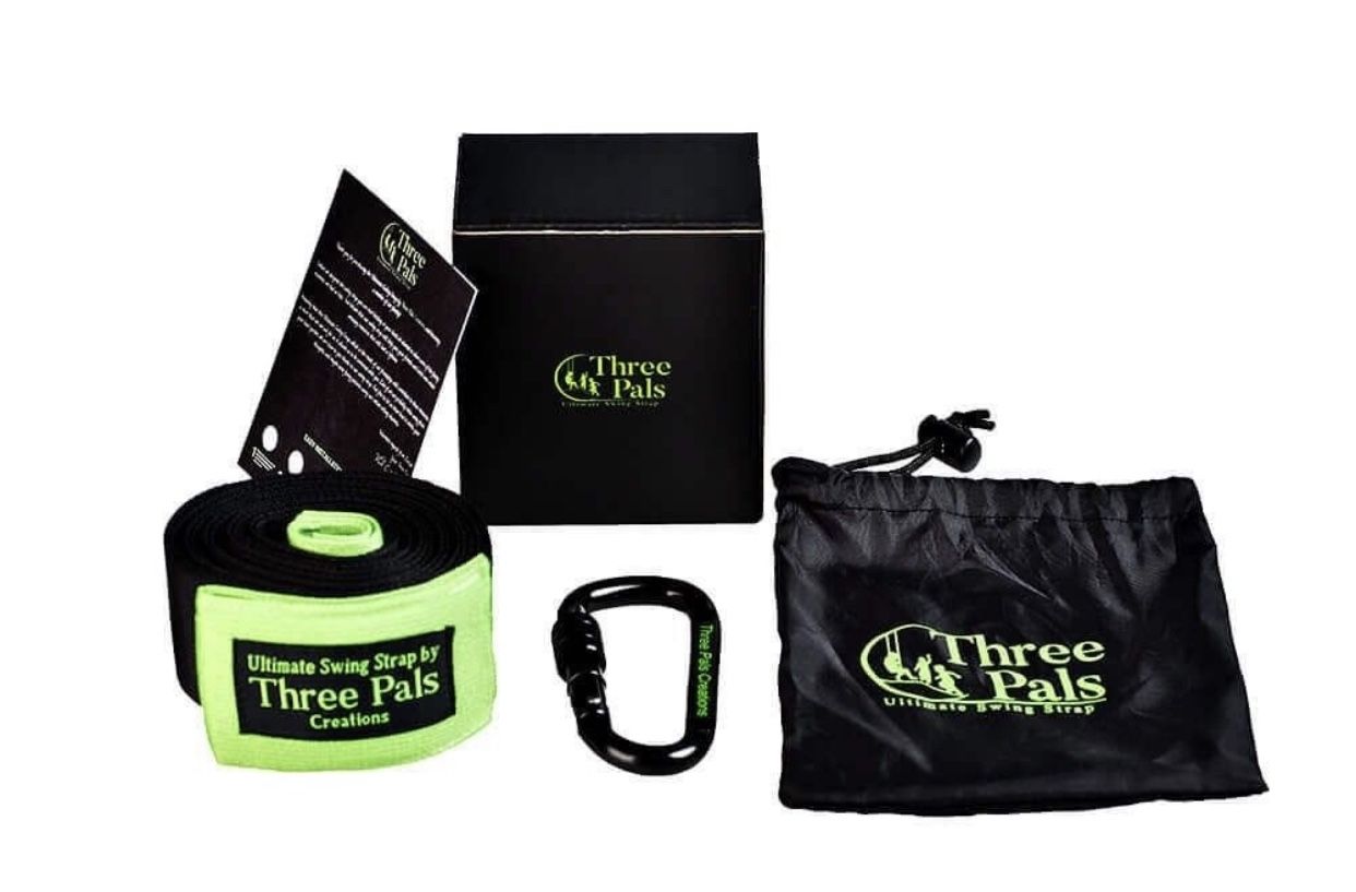 Three Pals Creations Tree Swing Strap 10 Ft Adjustable Hanging Kit w Carabiner