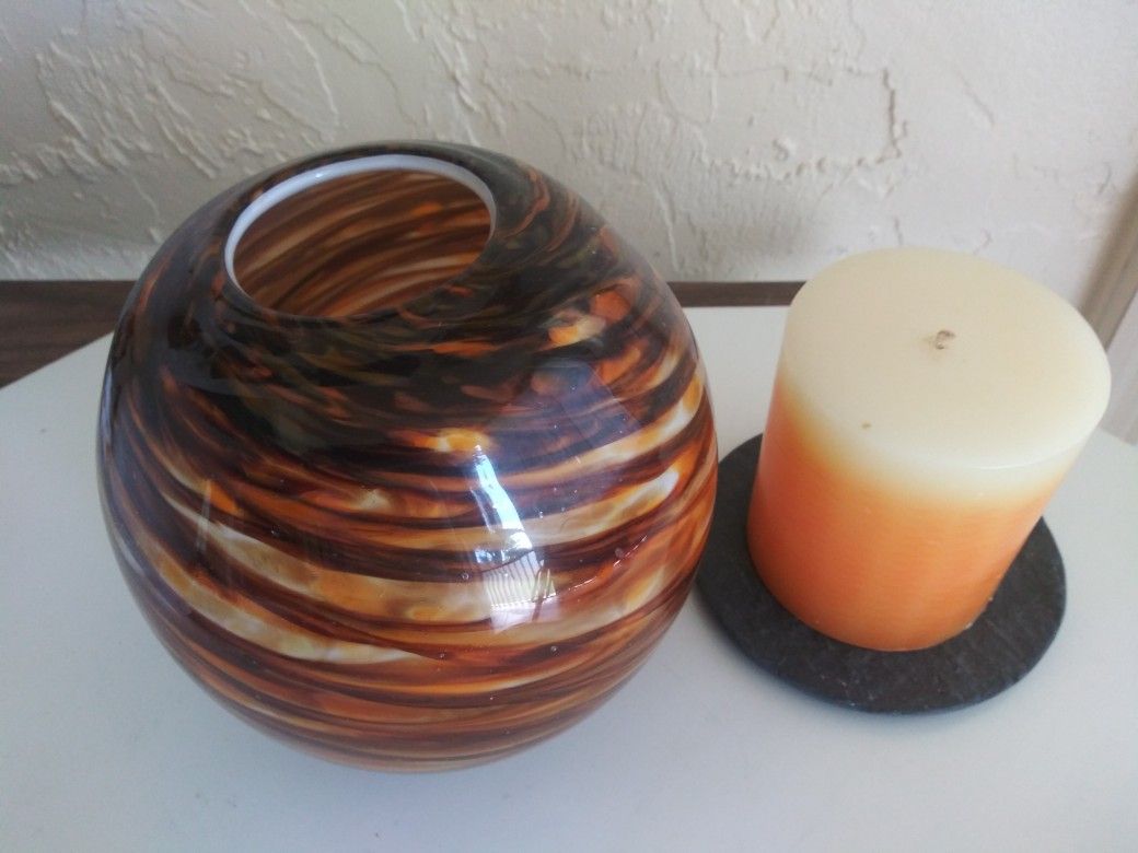 Glass Bowl/Vase - Brown