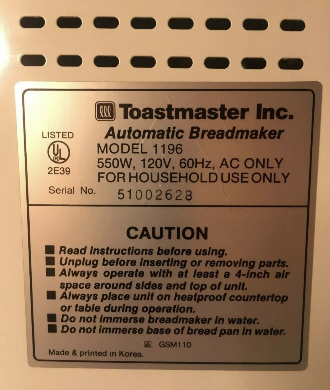 Toastmaster Bread Box