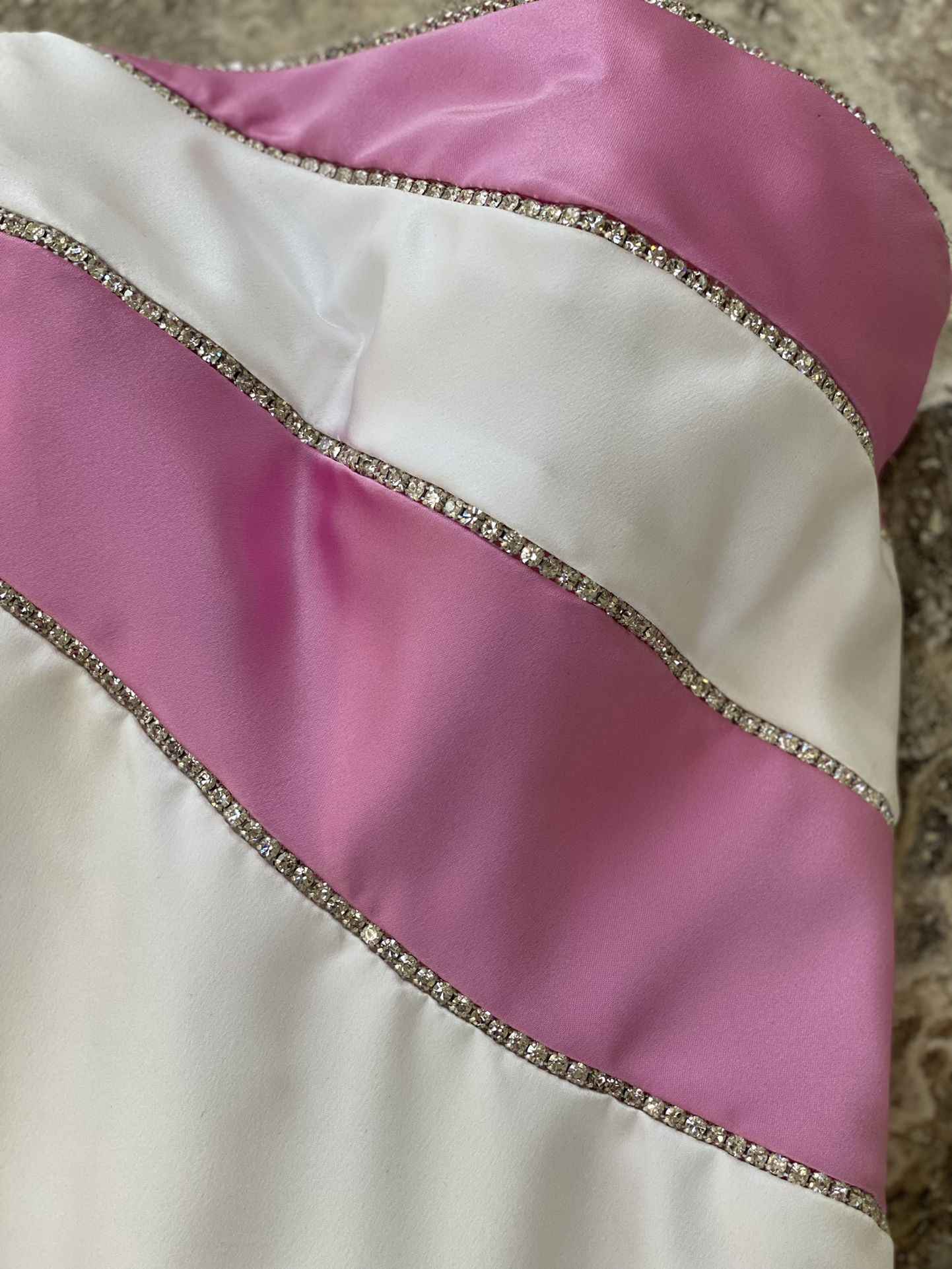 Strapless Pink And White Dress