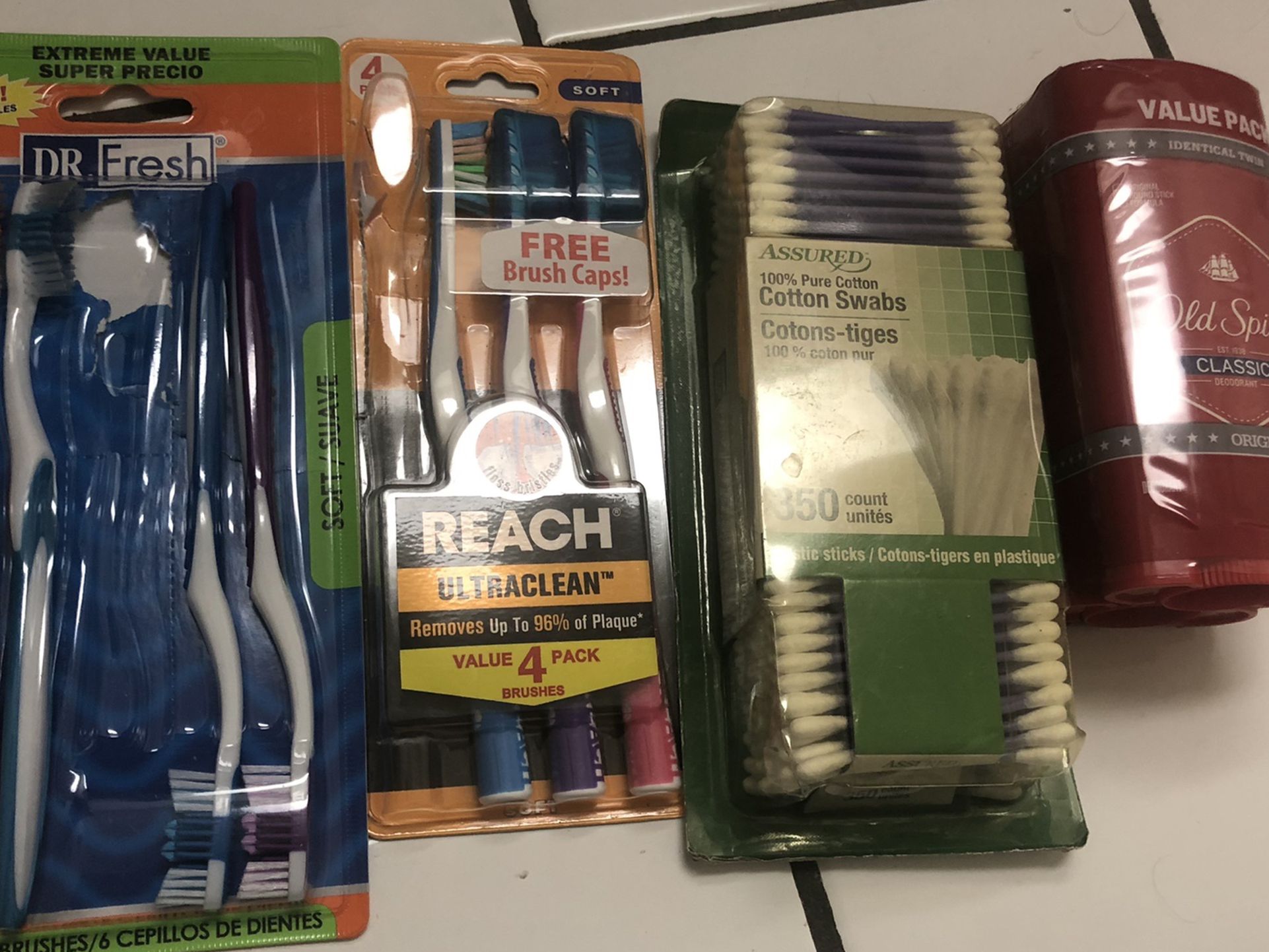 Brand New Brush Set / Old Spice Twin Pack And Cotton Swabs