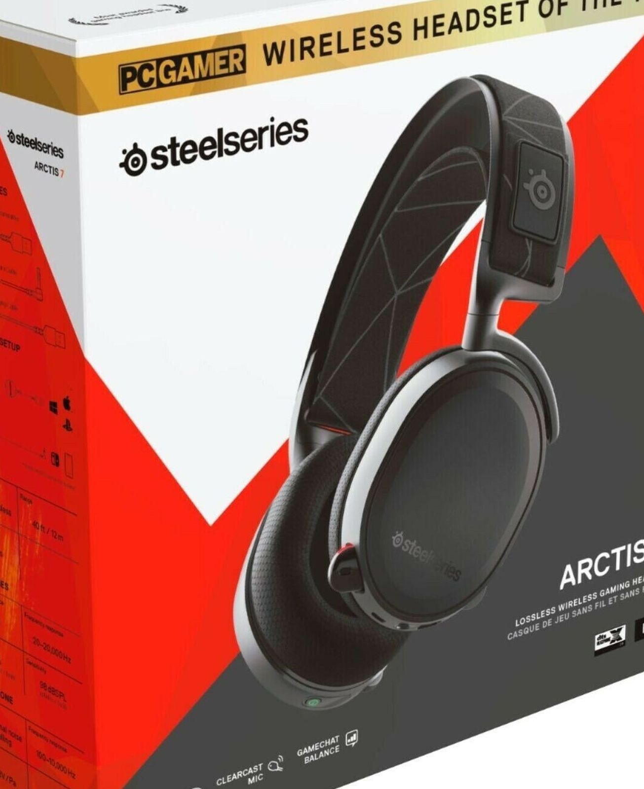 SteelSeries Arctis 7 Wireless DTS Black Gaming Headset for PC and PlayStation