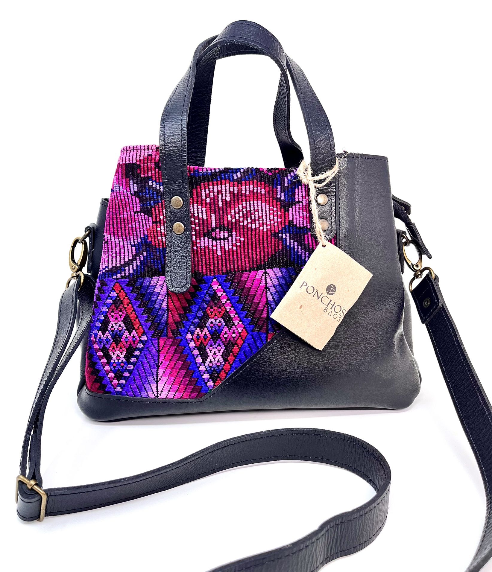 Poncho’s Bags Artisan Hand Crafted Leather And Huipil Bag From Guatemala