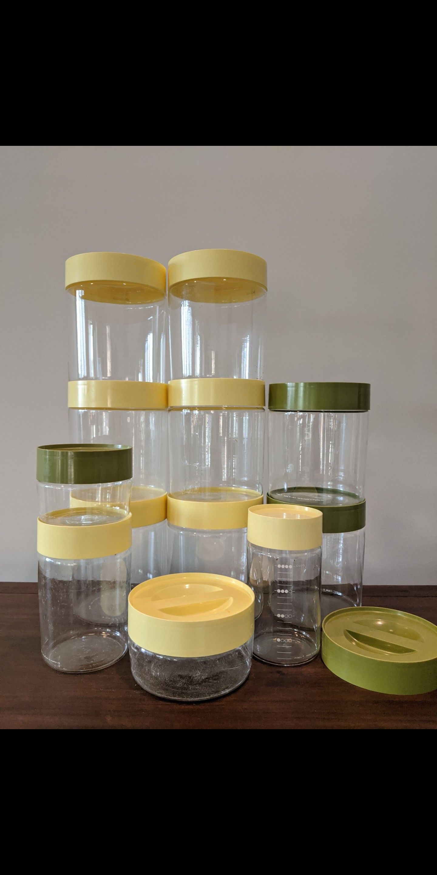 12 Piece Pyrex Glass Canisters