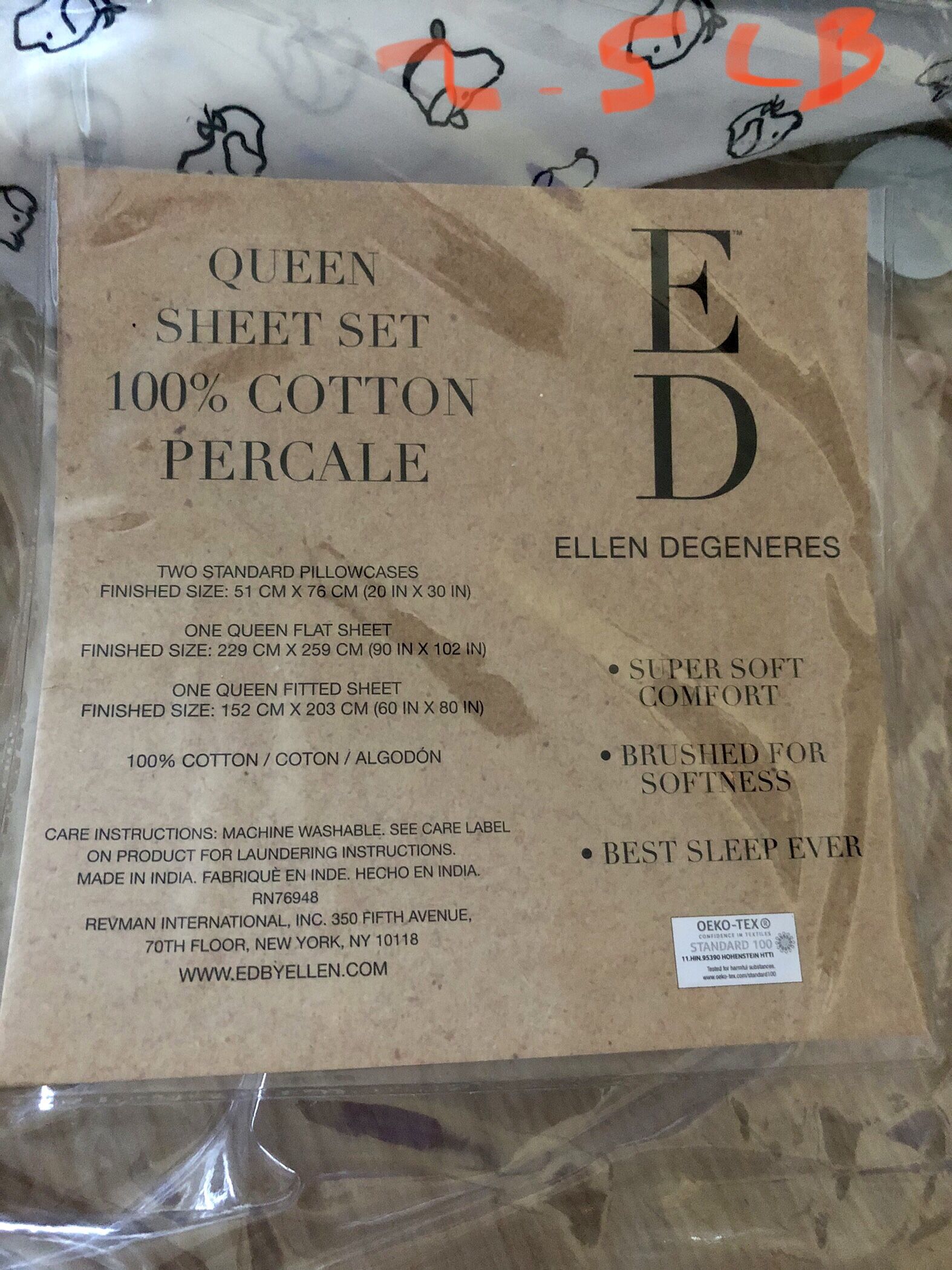 Ellen dog & cat queen top sheet and pillow case only