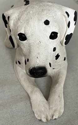 Vintage 1986 Dalmatian Dog Sandicast Sculpture Handpainted & Signed Sandra Brue Thumbnail