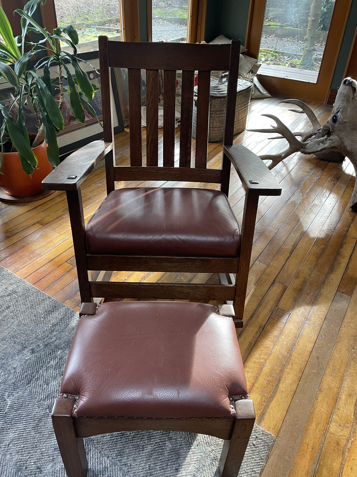 1930’s Vintage Rocking Chair & Ottoman