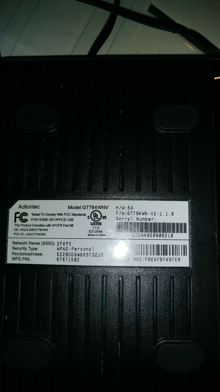 Verizon DSL Modem & power supply