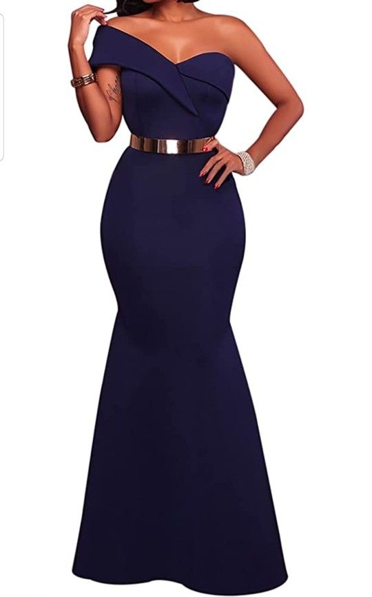 Women's Sexy Off The Shoulder Oversized Bow Applique Evening Gown Party Maxi Dress