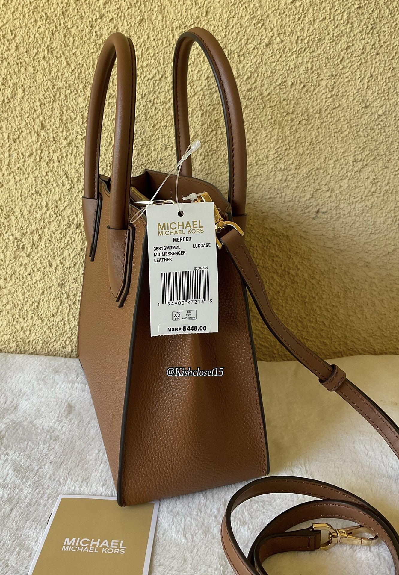 NWT AUTHENTIC Michael Kors Mercer Medium Messenger Crossbody Leather