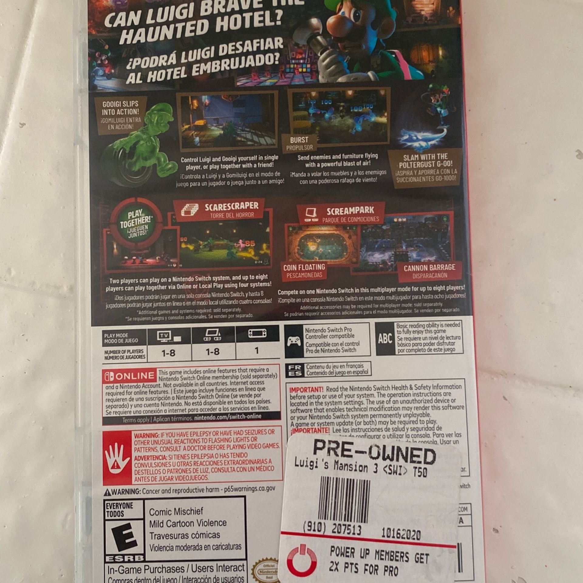 Luigis mansion for nintendo switch