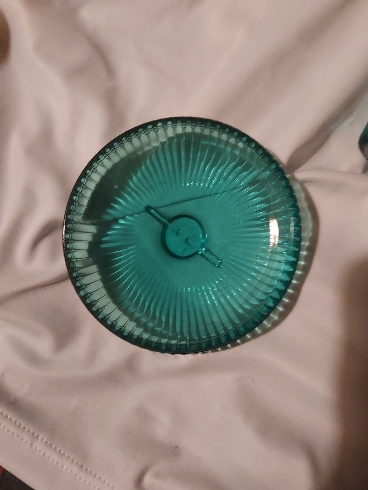 Vintage Avon Hinged Turquoise Blue Fruit Jar I