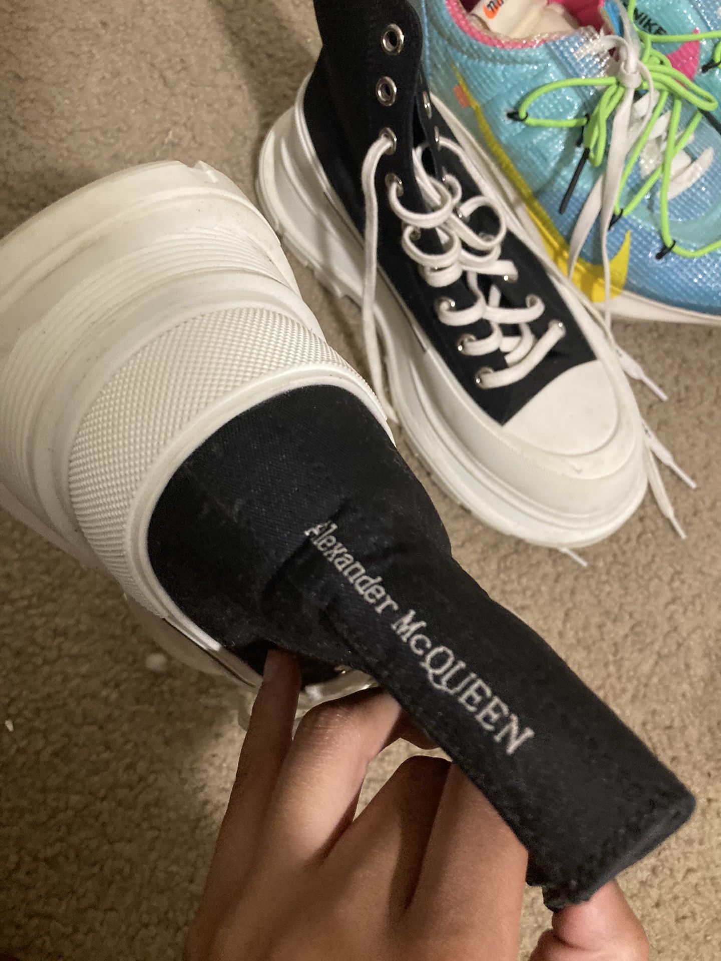 Alexander mcqueen boots & off white sneakers