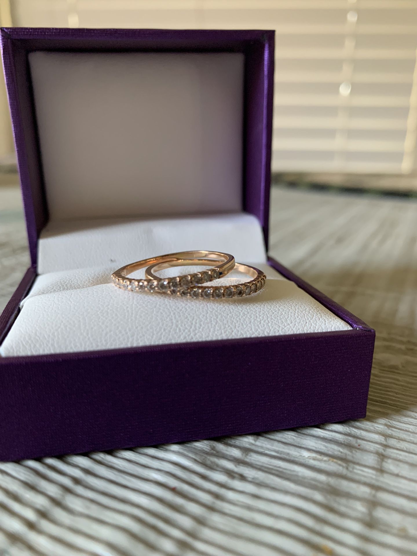 Rose Gold Engagement Ring And Wedding Set 