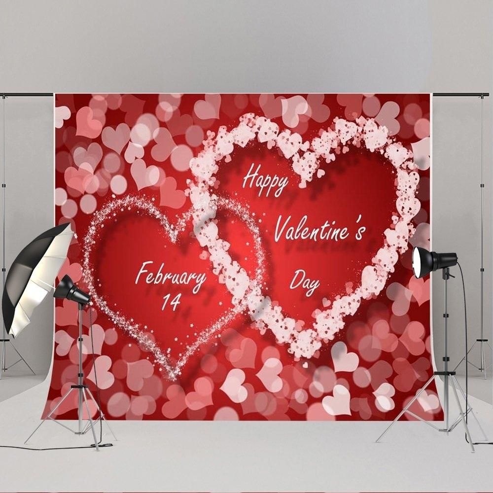 7x5ft Valentine's Day Backdrops Heart Shape Background Photo Booth Props