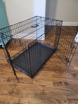 Double Door Folding Wire Dog Crate W/Divider Thumbnail