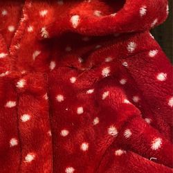 Adorable Red Dog PJs With Raindeer Antlers Thumbnail