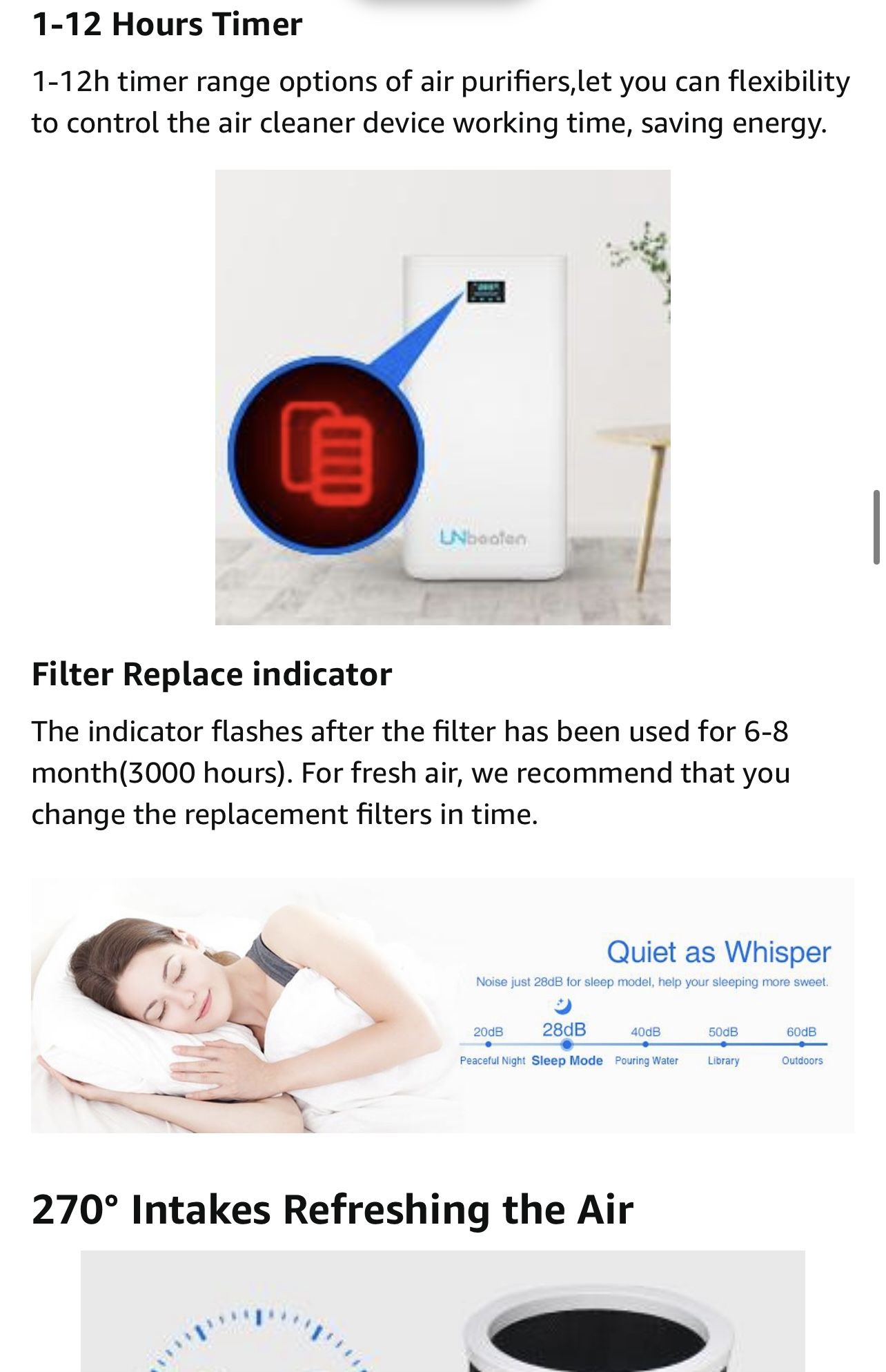 Smart WiFi air purifier 1800 sq ft NEW