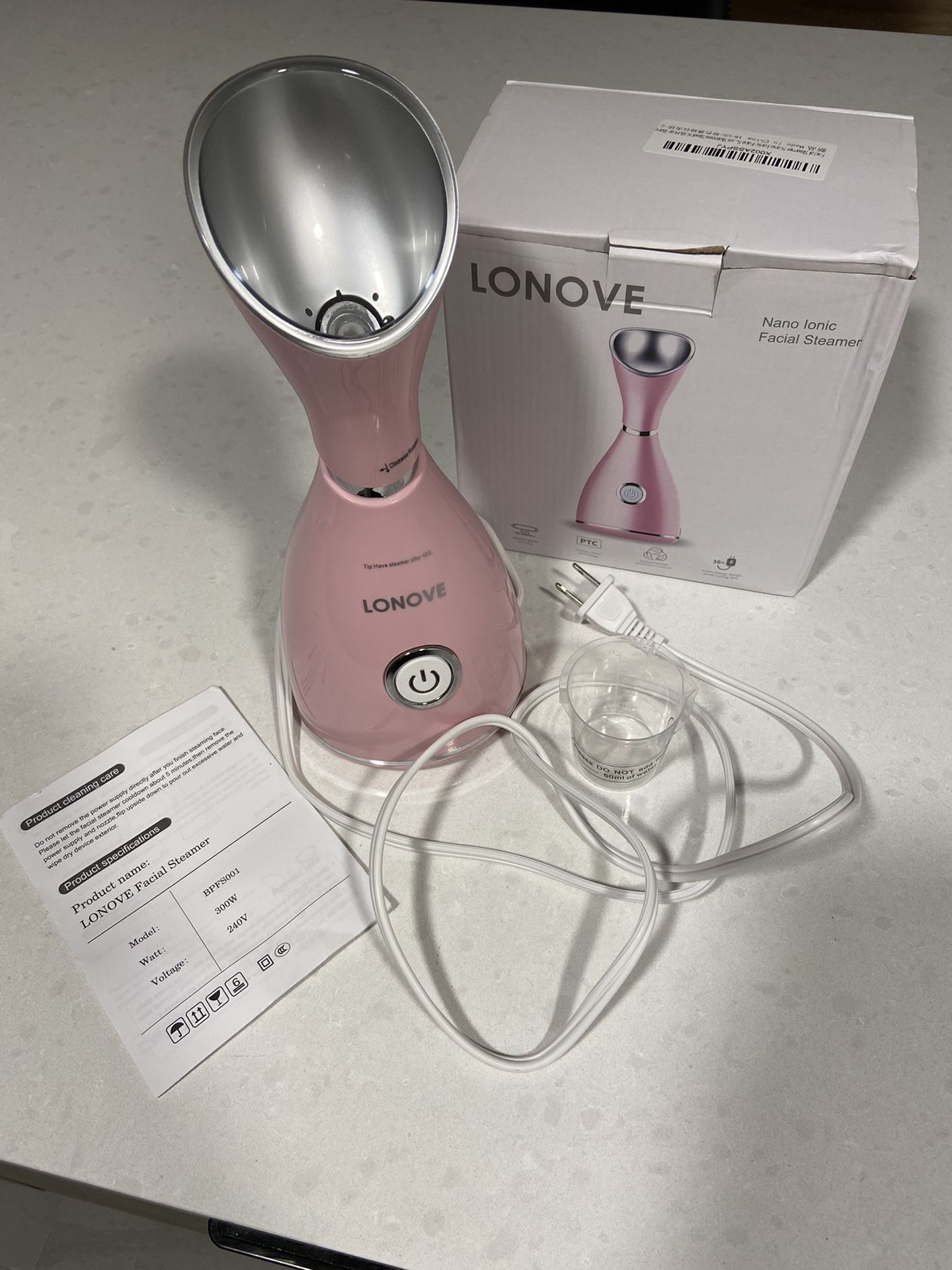 LONOVE Ionic Pink Facial Steamer