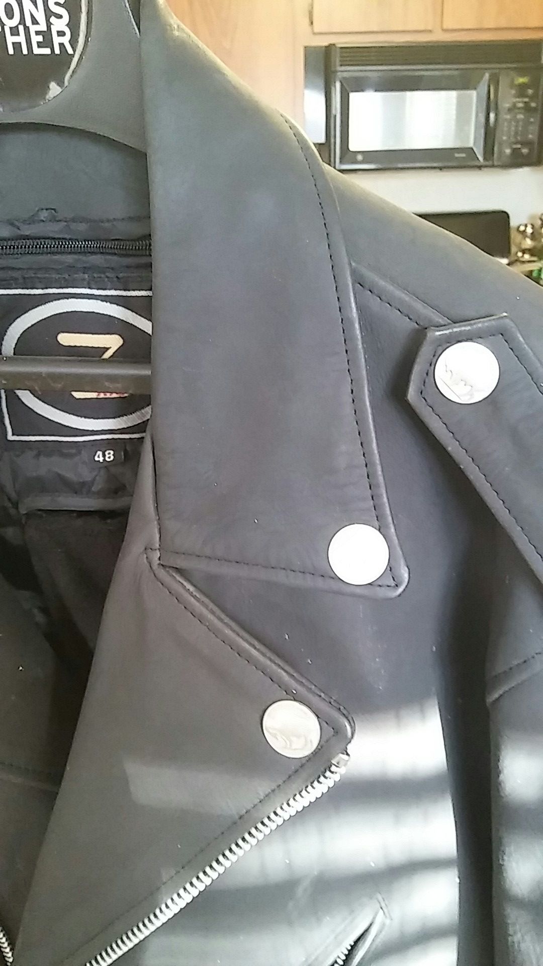 Suede Heavy Indian Head Motorcycle Jacket. XXL...