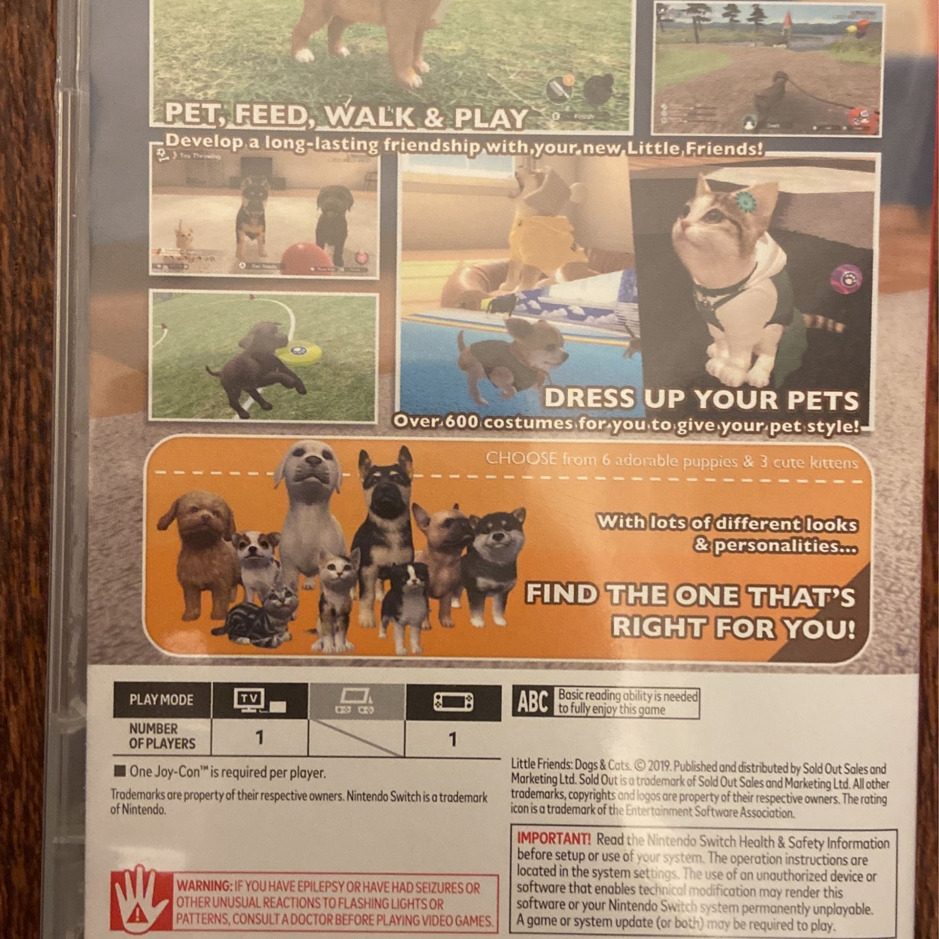 Little friends Dogs and Cats Nintendo switch game