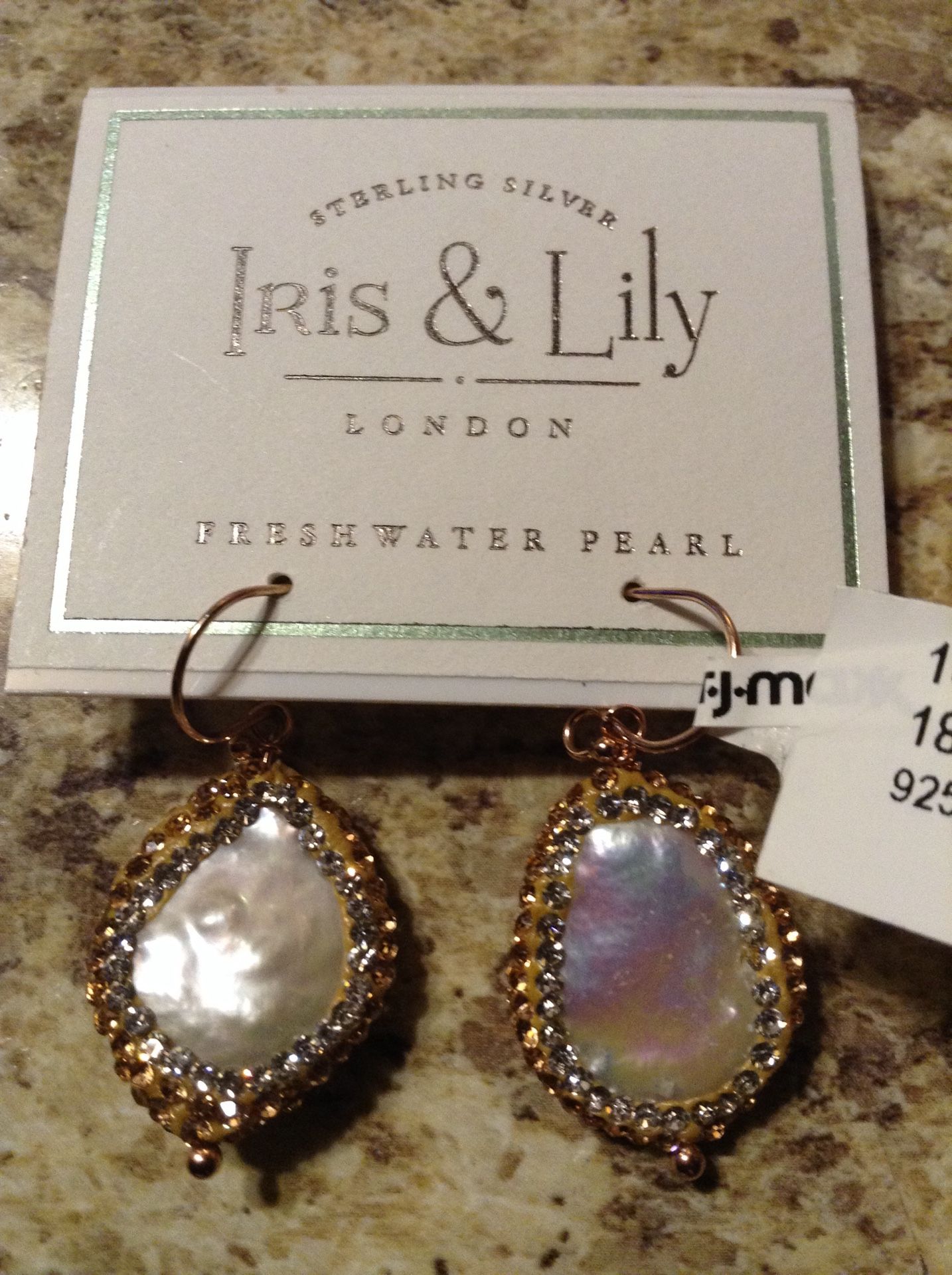 BU IRIS. &. LILY. THESE EARRINGS ARE. JUST BEAUTIFUL ! STERLING SILVER. FRESH WATER PEARLS. for