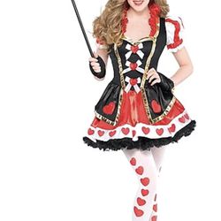 Queen Of Hearts Halloween Costume Size Large Juniors New Thumbnail