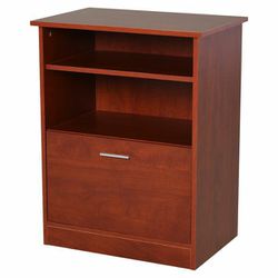 Corner Desk & Storage Cabinet Combo with Large Amounts of Storage, Space-Saving Design, & Large Surface - Cherry Thumbnail
