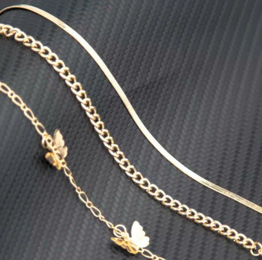 Beautiful 3 Pcs Butterfly Anklet