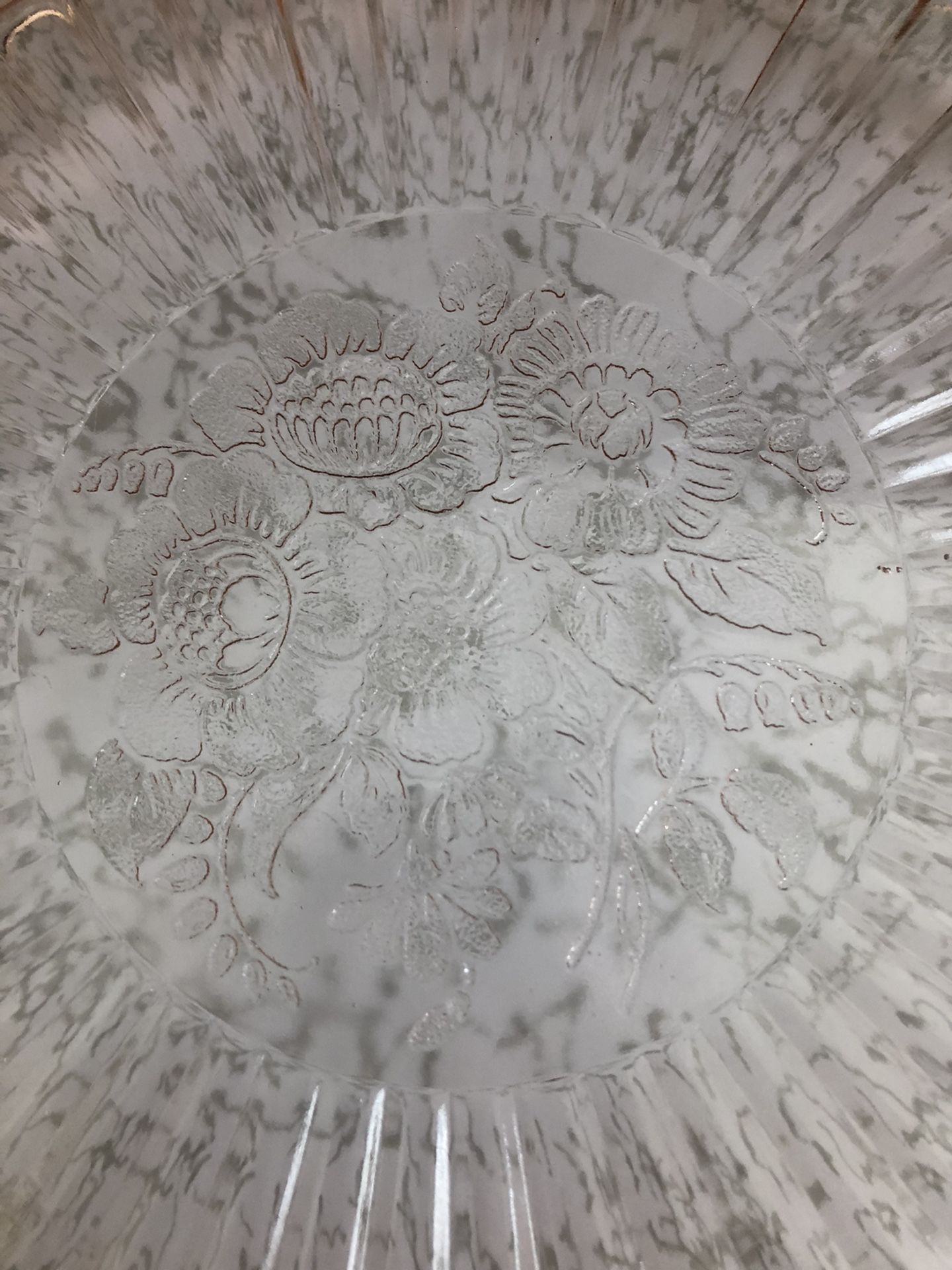 Vintage Anchor Hocking Mayfair Pattern Pink Depression Glass Cake Plate
