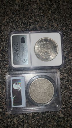2 Graded Morgan Silver Dollars  Thumbnail