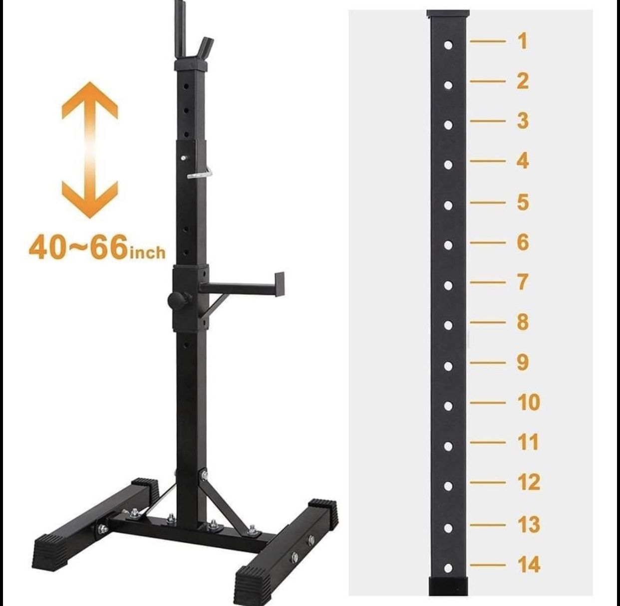 Message Me If Need (BRAND NEW) 550Lbs Pair of Adjustable 40"-66" Squat Rack Barbell Bench Press Home Gym