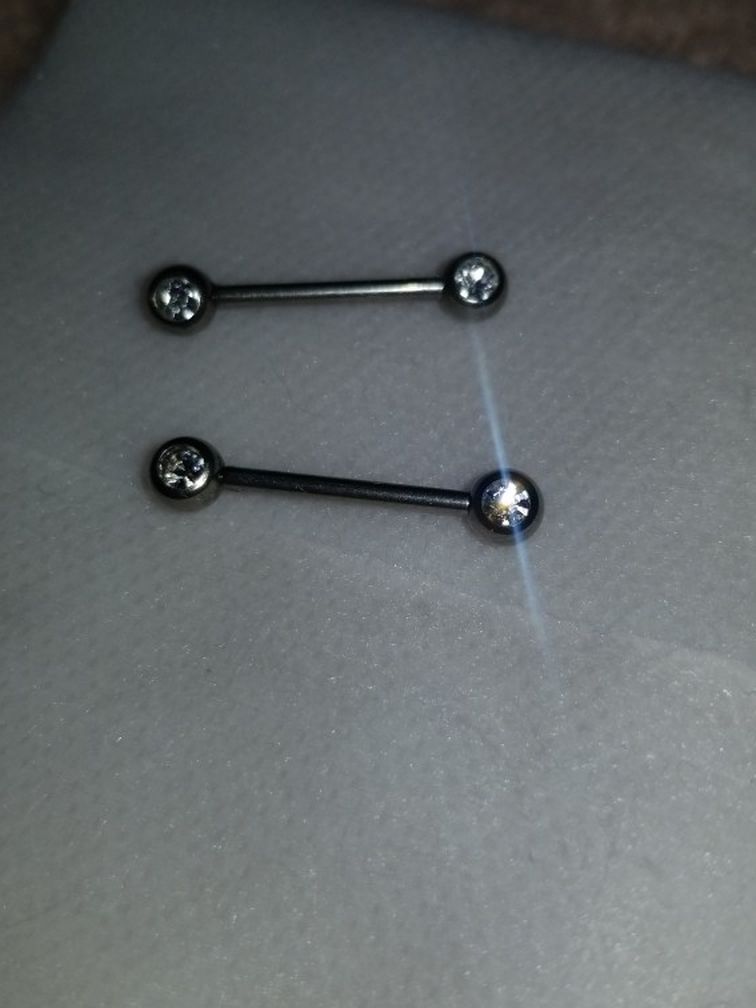 14 Gauge Nipple Barbells W/ Jewels