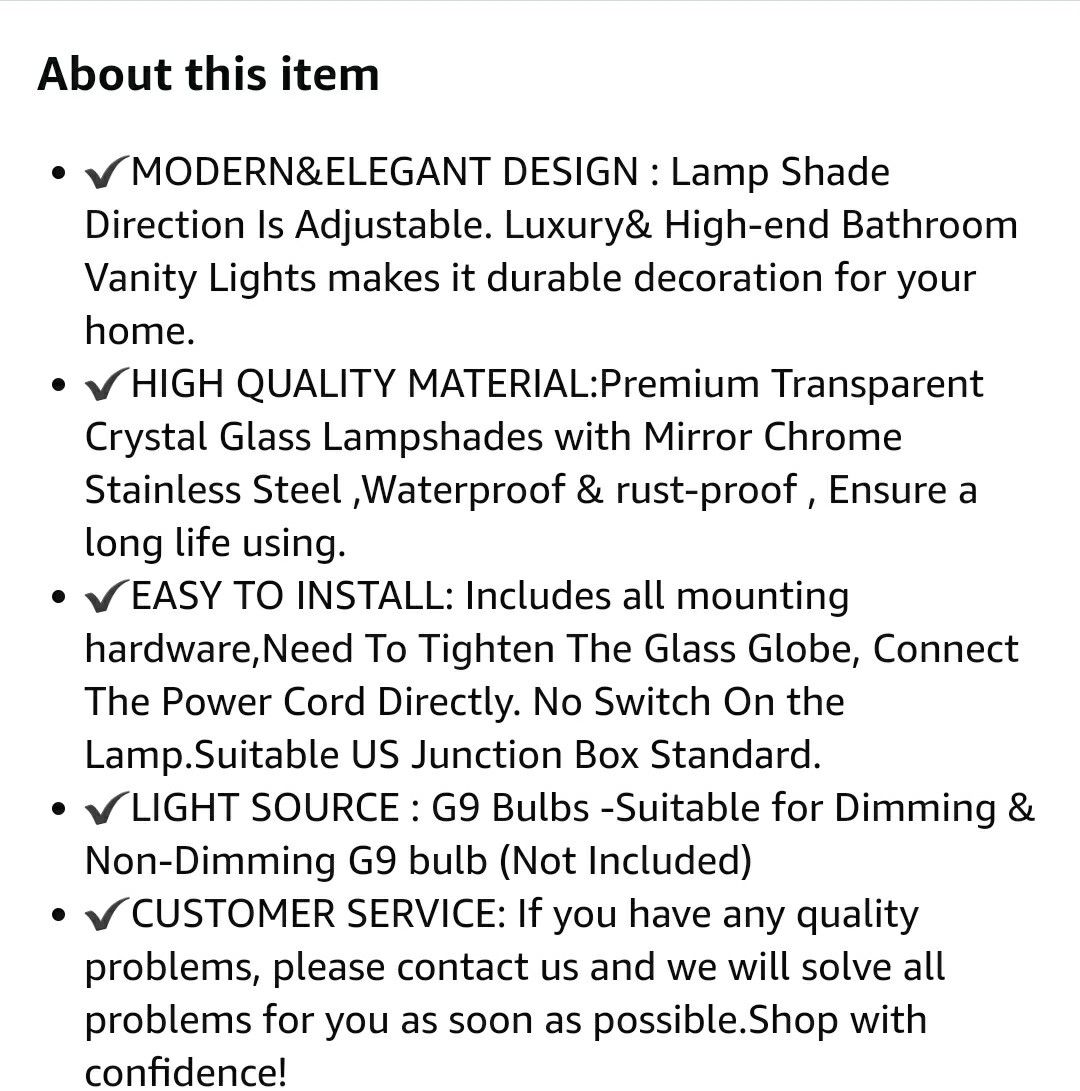PRESDE Vanity Lights Bathroom Fixture Over Mirror 3 Lights LED Modern Chrome Fixtures Crystal Glass Globe