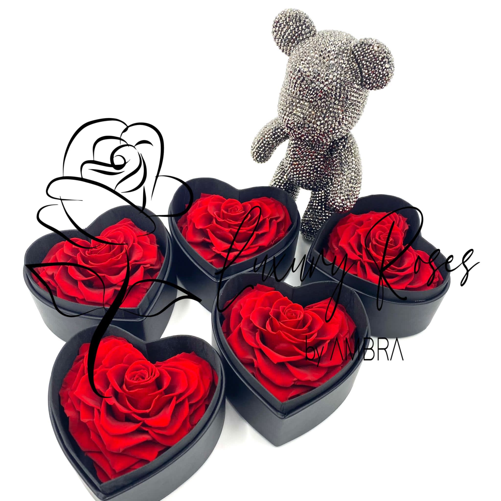 Leather red heart shape box Eternal Roses Box Roses Lasting Preserved Flowers immortal Roses Bday Anniversary Gift Present long lasting 