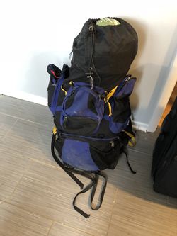 Camping backpack with 2 sleeping bags and 2 person tent Thumbnail