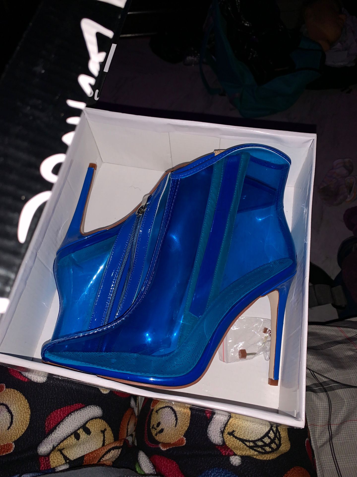 Blue clear heels