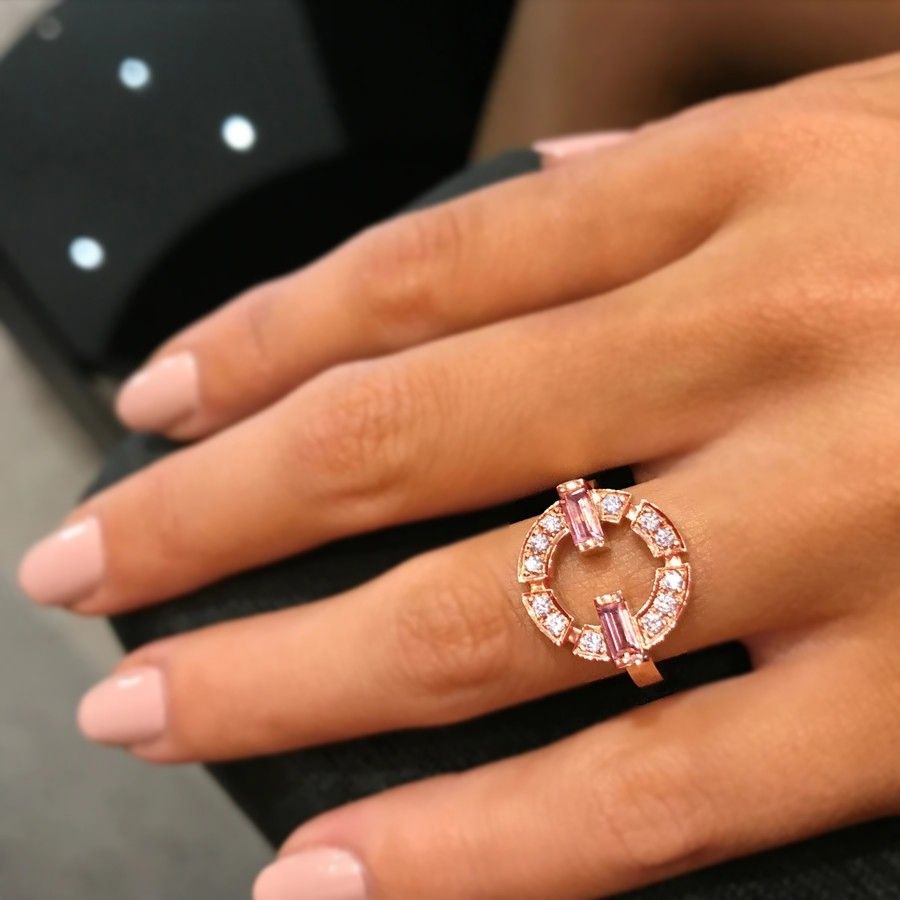 "Trendy Design Zircon Unique Hollow Rings for Women, PD788