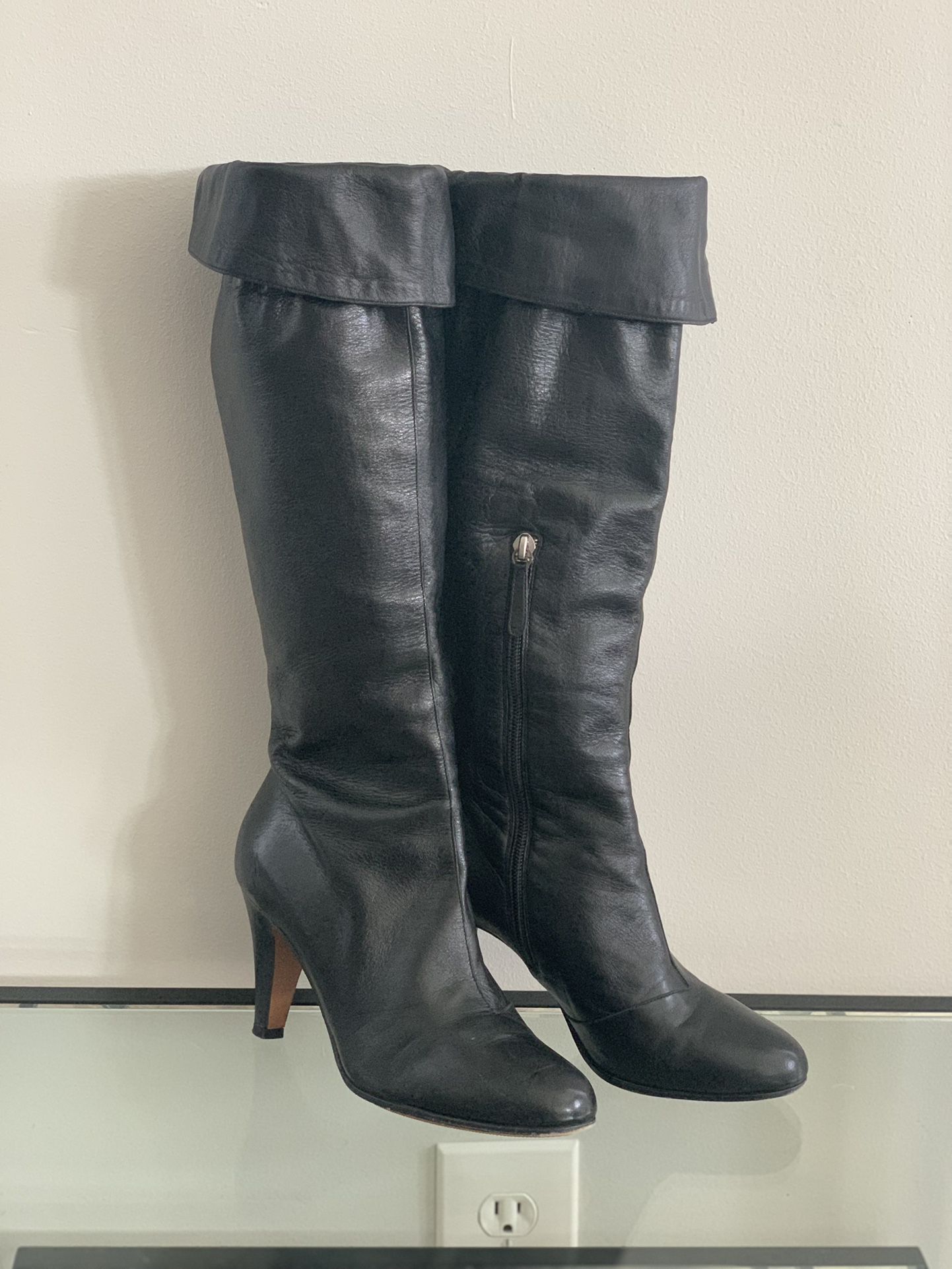 Moschino Cheap &  Chic Tall Boots-black-size 6.5 Italy