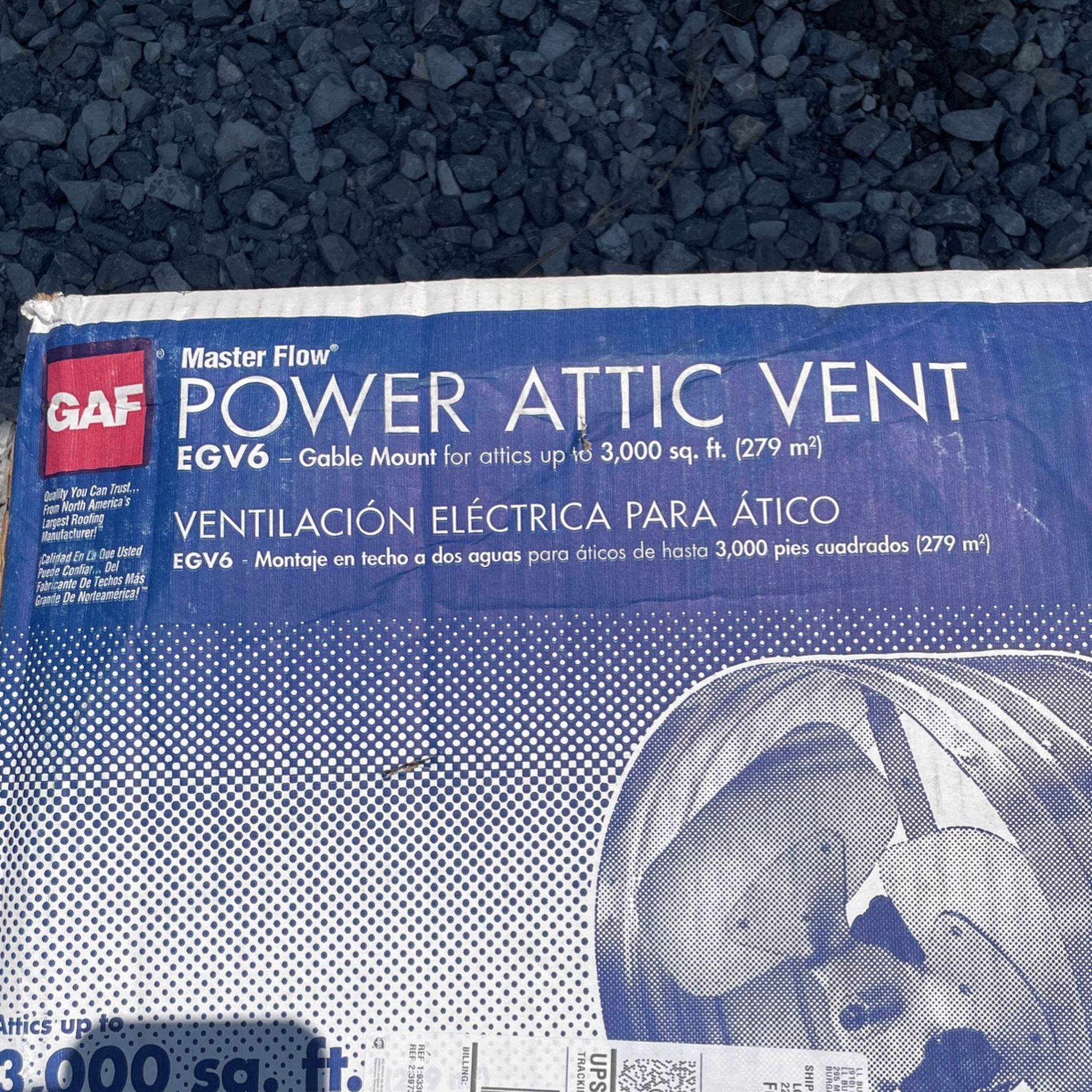 3000 Sq Feet Power Attic Vent And Out Side Wether Proof Vent