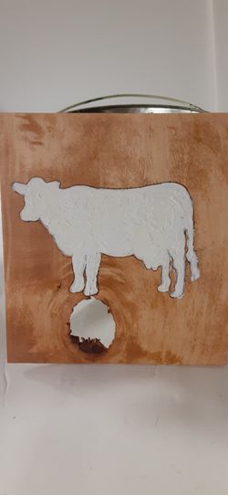 Custom wood blessed farmhouse cow turkey thanksgiving kitchen boho decor Thumbnail