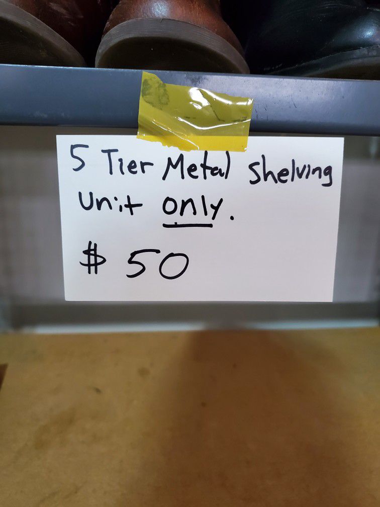 5 Tier Metal Shelving Unit Utility Rack Shelf