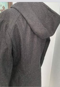 New Without Tags Avanti Women's Wool Coat Parka Jacket Medium Tall Charcoal Gray Zipper  Thumbnail