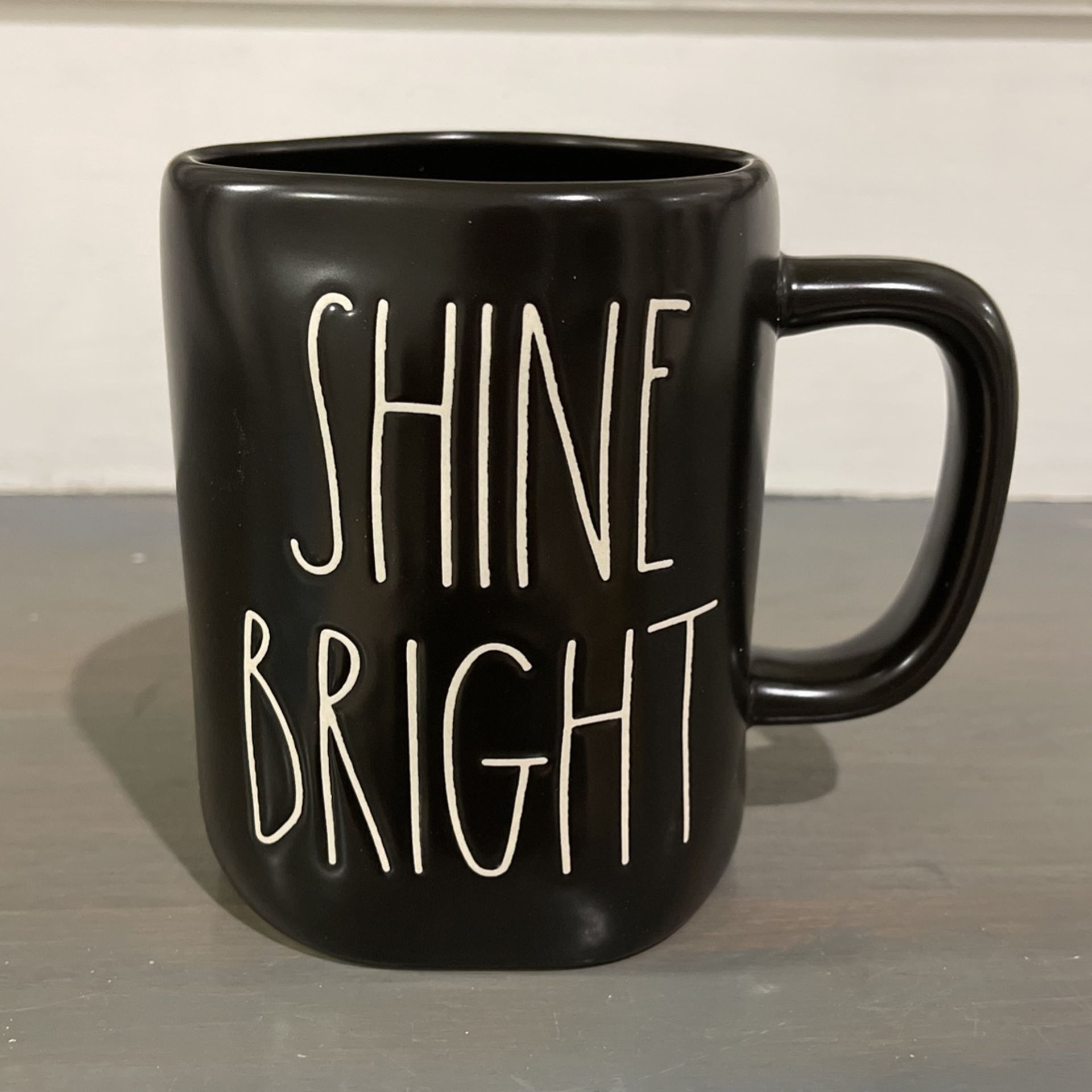 Rae Dunn “SHINE BRIGHT” Black Mug